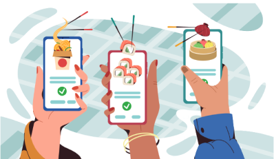 Ordering Using Phone Illustration