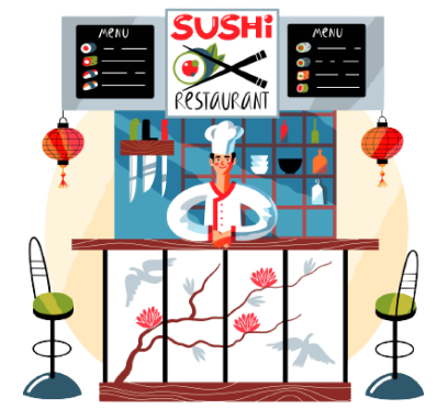 Sushi Chef Illustration